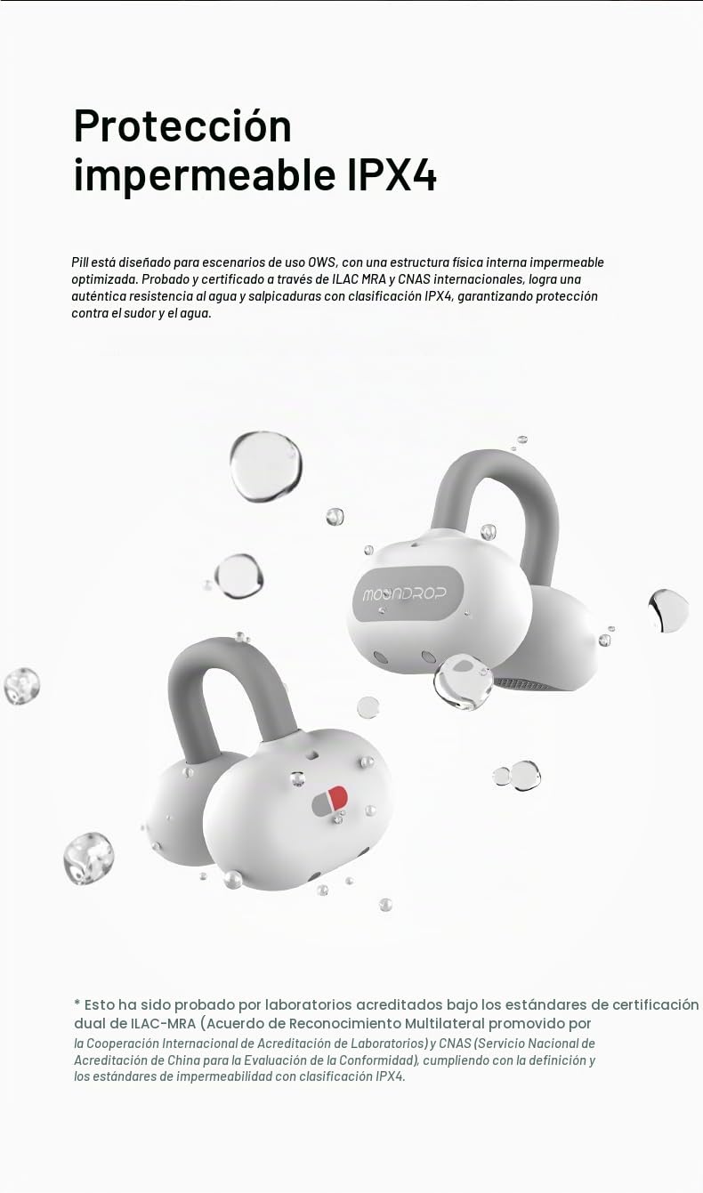 Moondrop Pill Open Ear Auriculares Bluetooth 6.0 OWS Colgantes IPX4 Clip de oreja abierta Auriculares inalámbricos AI ENC MD-0WS-003 (verde)