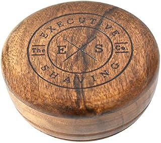 Executive Shaving Large Acacia Wood Shaving Soap Lathering Bowl with Lid