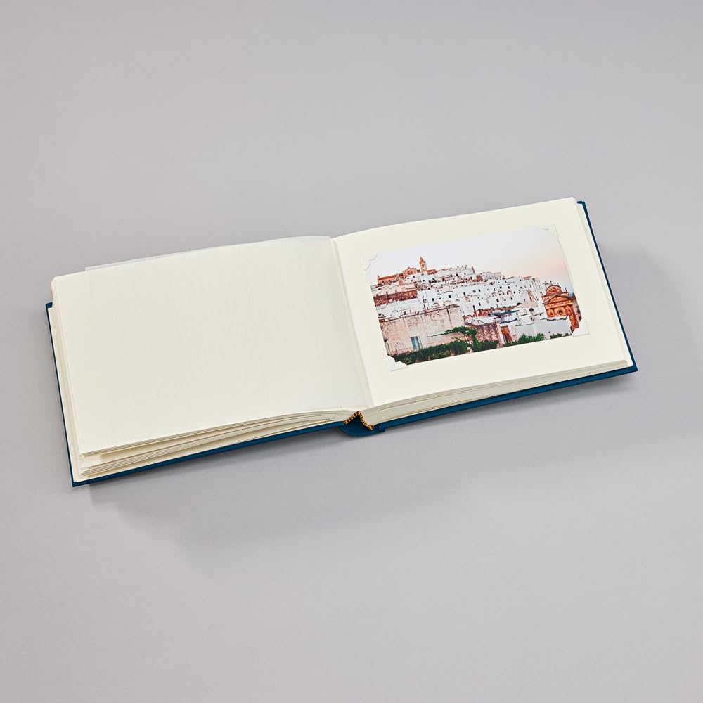 Semikolon 350978 Album Classic Small - 21,5 x 16 cm - 80 pages couleur crème, pour 10 x 15 photos - bleu marine foncé