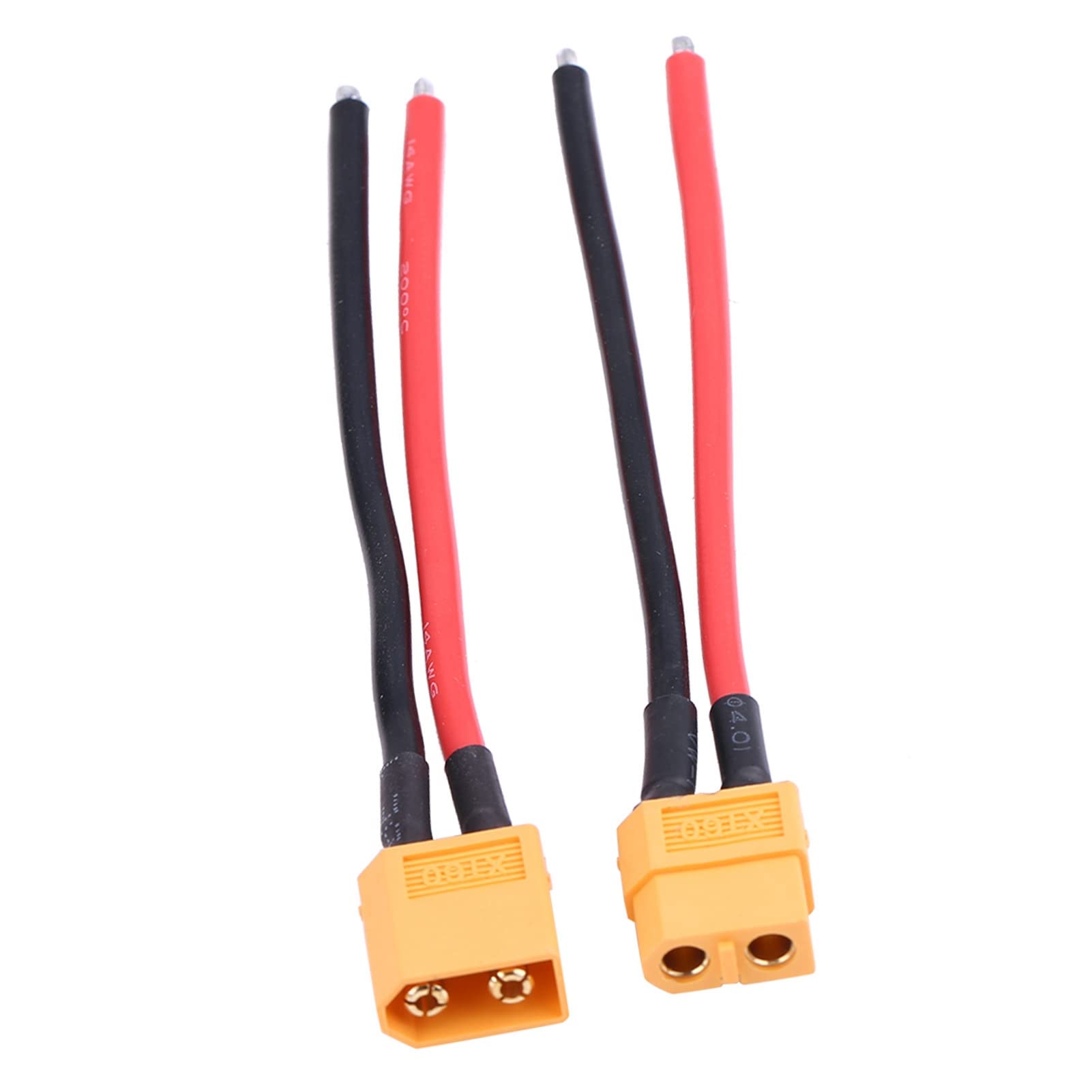 XT60 Male to Female Connector Adapter 2Pcs 14AWG Silicone Wire for RC Cars Drones Lithium Battery Extension Plug