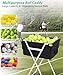 Ardier Foldable Tennis Ball Hopper Cart with Wheels, Portable Pickleball Holder Caddy Holds 175 Tennis Balls or 140 Pickleballs, Lightweight Baseball Basket Collector for Court Training & Coaching,W