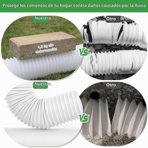 Miniatura 3 de Extensiones De Bajante De Canal De Lluvia Extension De 80 100 Mm Alargador Flexible Canalón Canalones Y Bajantes Extensor Canalon Retráctil De 47 A 150 Cm Blanco-2pieza