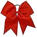Kenz Laurenz Cheer Bows Red Cheerleading Softball - Gifts for Girls and Women Team Bow with Ponytail Holder Complete your Cheerleader Outfit Uniform Strong Hair Ties Bands Elastics by (1)
