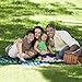 KAMUI Outdoor Waterproof Blanket - Machine Washable Picnic Blanket, Windproof, Shoulder/Hand Strap Great for Festival, Park, Beach, Stadium Blanket 79X55inch 201X140cm Blue Green