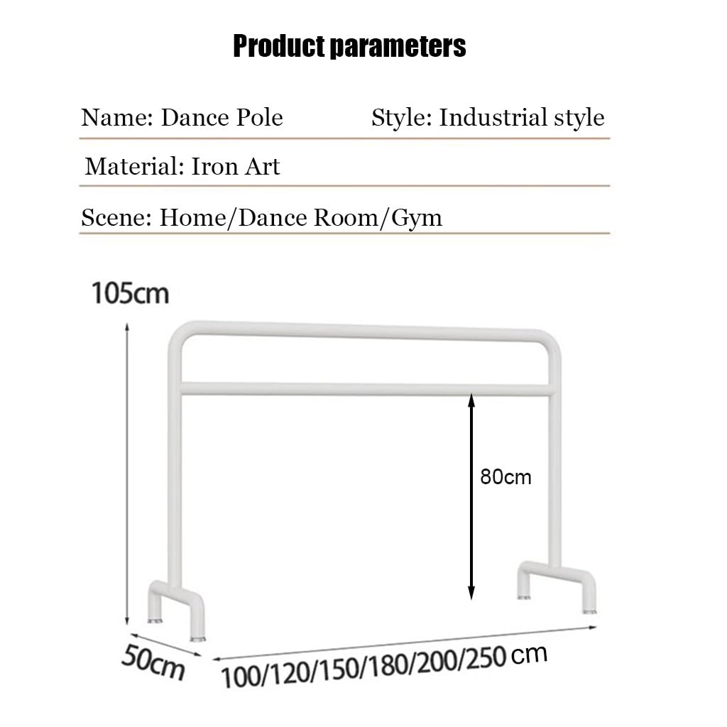 Sbarra Danza Classica Semplice sbarra da balletto in ferro metallico, asta di prolunga per asta di compressione per gambe per adulti e bambini, forte capacità di carico ( Color : Black , Size : 1.2M/3