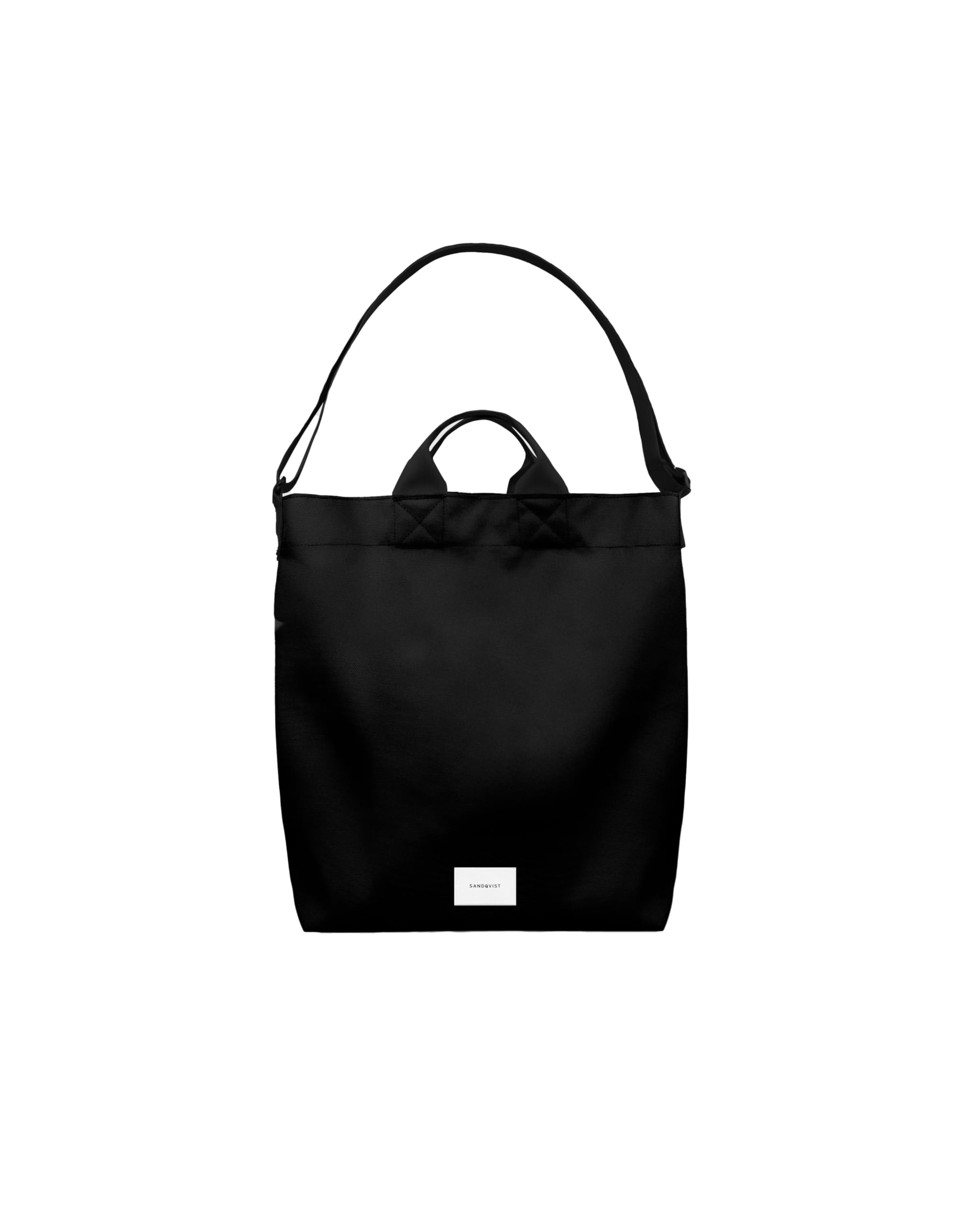 Sandqvist Ground Shopper Bag Black 19L – Spacious Tote Bag in Water-Resistant and Recycled Materials with Multiple Carry Options