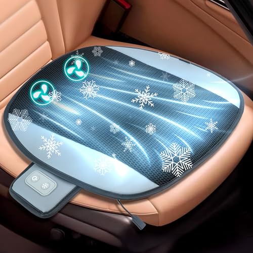 COMFIER Cooling Seat Cover for Car,Cooling Seat Cushion for Long Driving & Summer,Cooling Seat Pad with 3 Cooling Speed,Cooling Seat Cover for Car SUV Truck Universal Fit,Gifts for Dad
