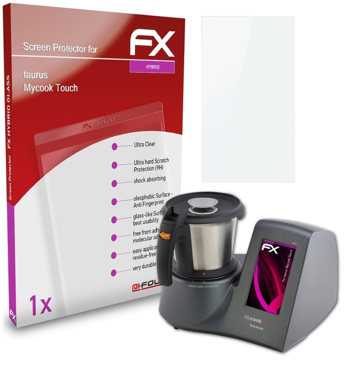 atFoliX Lámina Protectora de plástico Cristal compatible con taurus Mycook Touch Película Vidrio, 9H Hybrid-Glass FX Protector Pantalla Vidrio templado de plástico