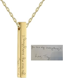 Personalized Actual Handwriting Necklace - Memorial Keepsake Jewelry, Custom Name or Signature, 925 Sterling Silver/ Stainless Steel, Gift for Mom, Wife, Daughter on Mother's Day, Anniversary, Birthday