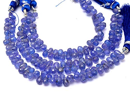 Tanzanite naturelle AAA+ en perles gouttes à facettes pour haute joaillerie