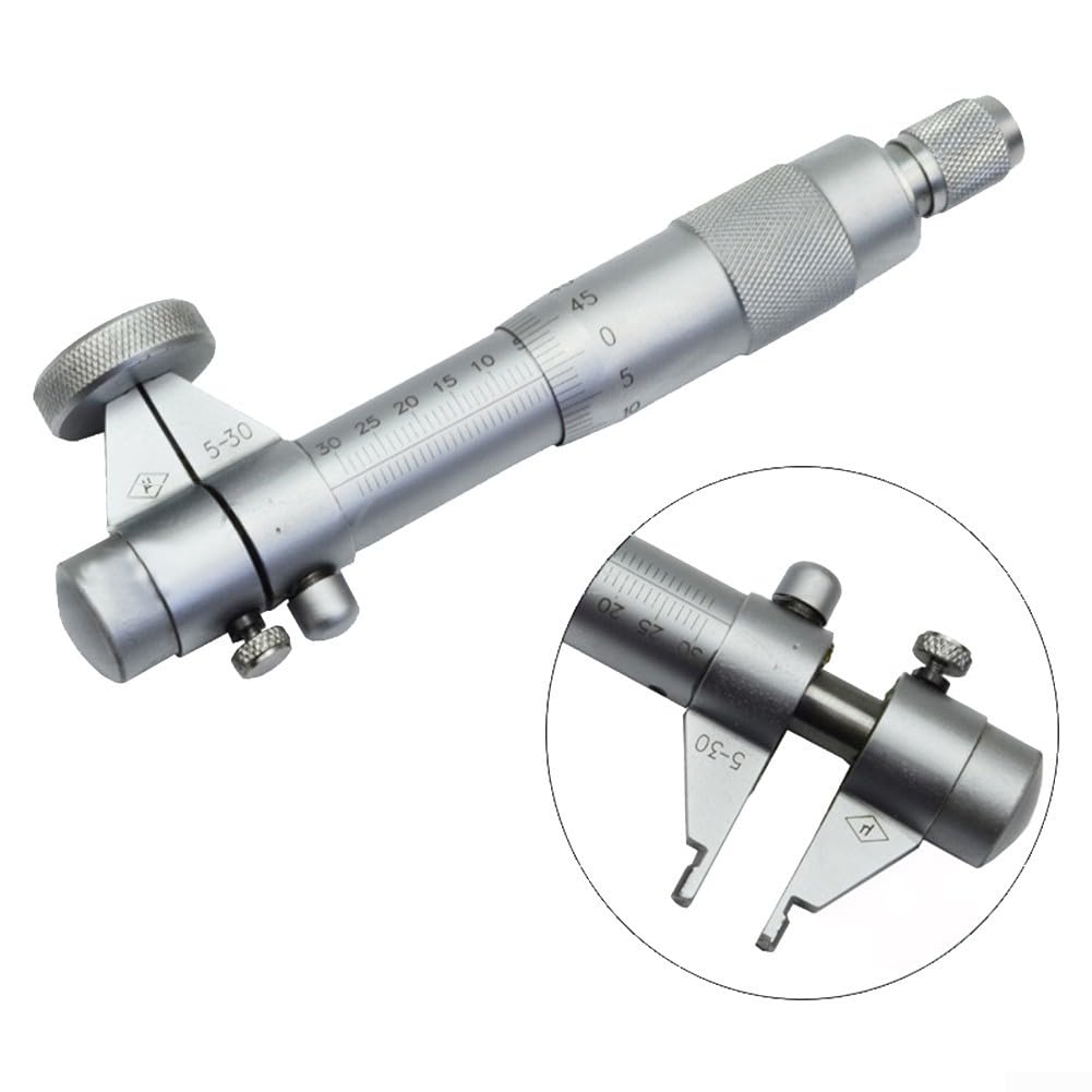 Micrometro interno 5-30 mm in acciaio inox per una misurazione accurata del foro, strumento metrico per filettatura a vite con blocco a cricchetto