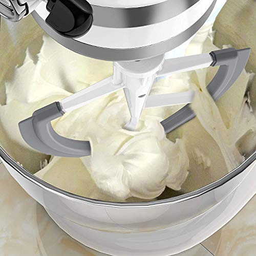 Flex Edge Beater for KitchenAid Bowl-Lift Stand Mixer, 6 Quart Flat Beater Blade with Flexible Silicone Edges, Perfect 6 QT Bowl-Lift Stand Mixer Attachment, Mixer Accessory (Beater-metal)