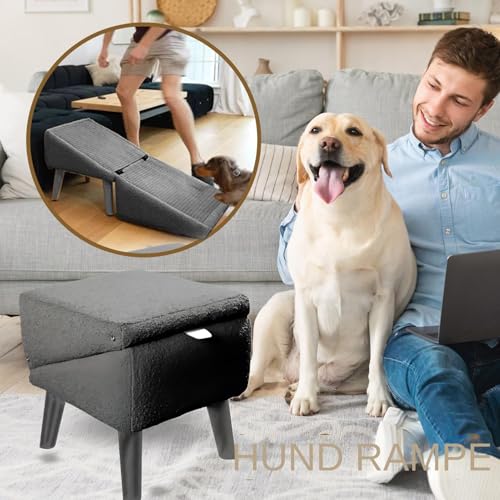Hunderampe Fürs Bett, Klappbare Treppe Für Sofa, Hocker Für Kleintiere & rutschfeste Katzenrampe Multifunktional
