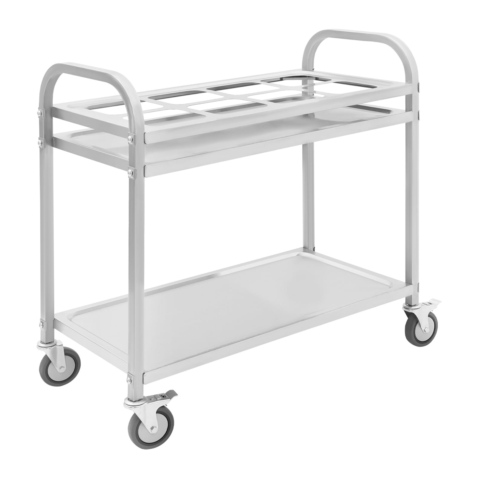 Carro de servicio de acero inoxidable 201, carro de servicio para especias, carrito de servicio con ruedas, para restaurantes, cocinas, restaurantes buffet, hoteles, 85 x 45 x 83,5 cm