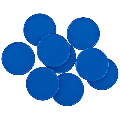 Einkaufswagenchips Rohlinge aus Kunststoff Größe wie 1 Euro Münze, Farbe:enzianblau, Größe:100 Stück