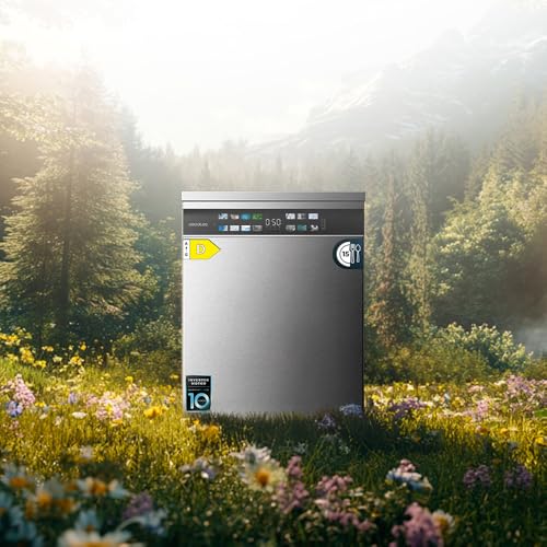 Cecotec Geschirrspüler 60 cm - Freistehend Bolero Aguazero 6210 Inox D. 15 Bestecke, energieeffizient, XXL Fullcolor Display, drittes Fach, 14 Programme, Dual Zone Wash, verstellbares Fach, Edelstahl