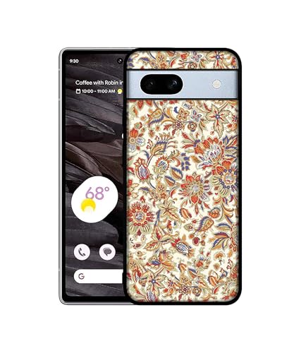 Image of Floral Design Premium 2D Printed Metal Back Case Cover for Google Pixel 7A 5G, Multi Colour