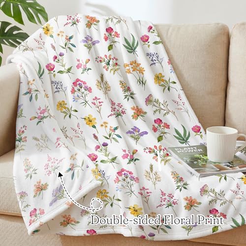 Manta de Tirar Jameswish Floral Ultra Suave de Franela Ligera 50"x60" miniatura 2