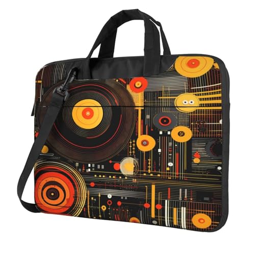Borsa per laptop in vinile per CD da 13 pollici, custodia astratta per laptop con tracolla, custodia protettiva antiurto portatile per il trasporto del computer, valigetta per donne e uomini