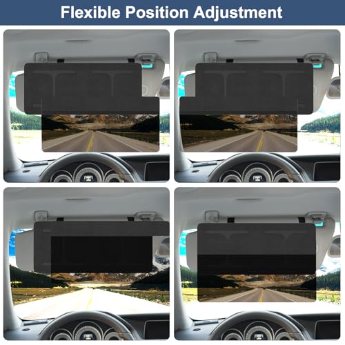 NAZZO Car Visor Extender Sun Blocker, Polarized Sunvisor Extension with Removable Magnetic PC Lens, Anti Glare Car Visor Extended for Safe Driving, Universal for SUV, Family Automotive, Black by NAZZO - Image 2