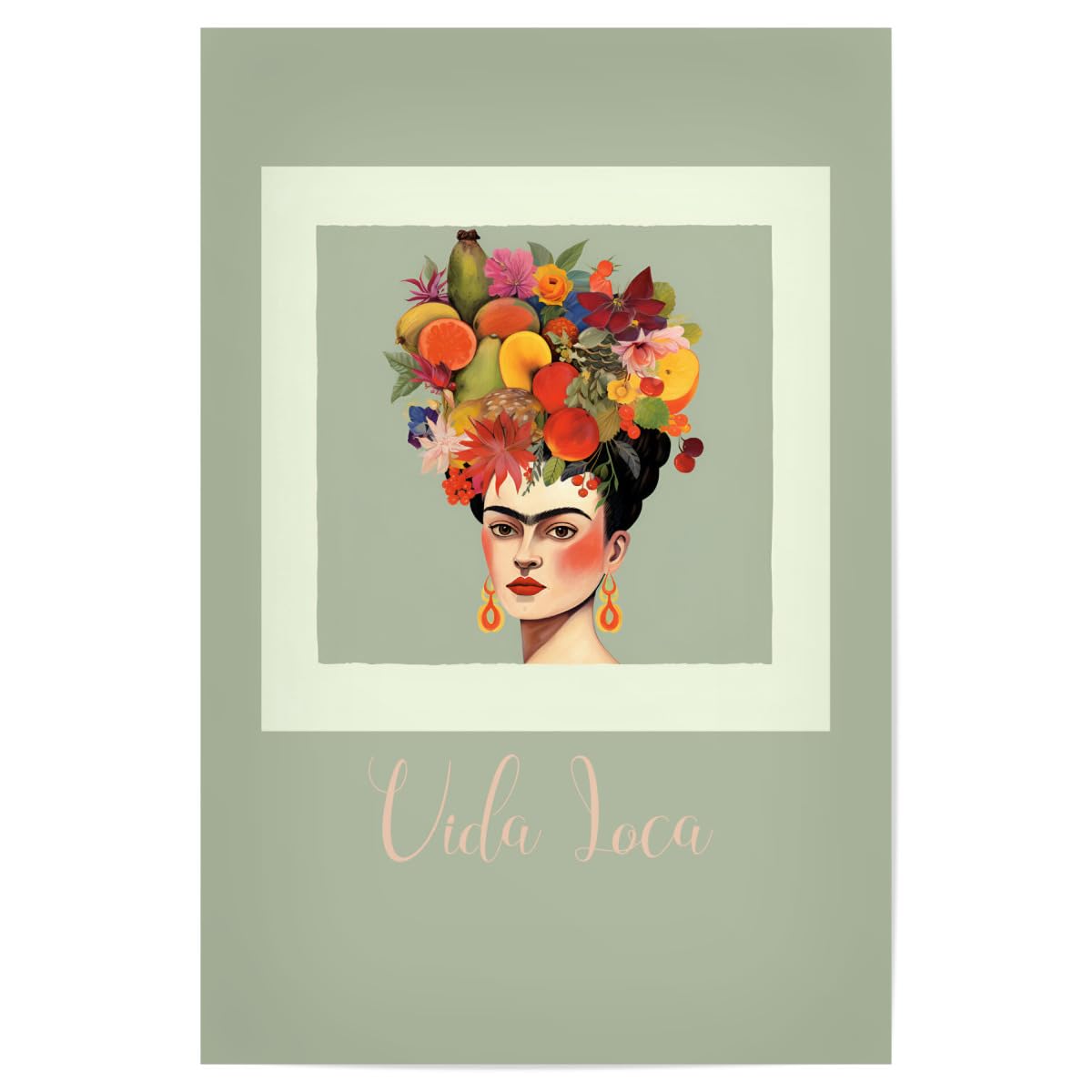 ArtboxONE Poster 60x40 Cm „Frida“ In Orange – Hochwertiger Kunstdruck, Bunt & Farbenfroh Für Deine Wand