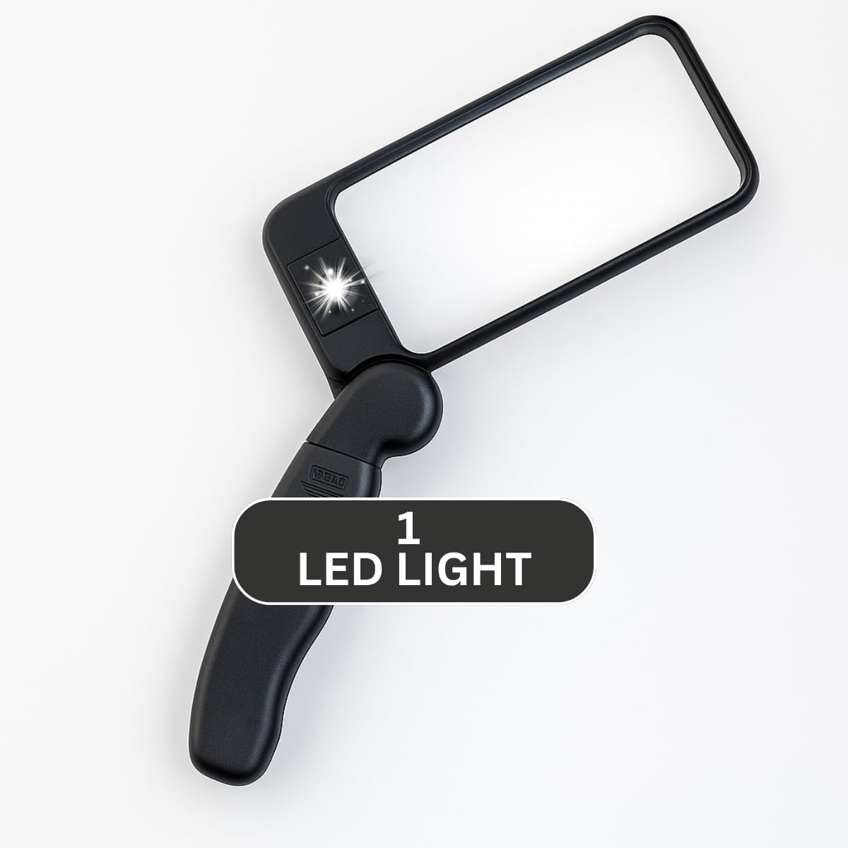2X & 4X Power Black Folding Illuminated Magnifier | 4" x 2" (10.2 cm x 5.1 cm) Lens | Ultra-Bright LED | Compact & Ergonomic | Storage Pouch Included