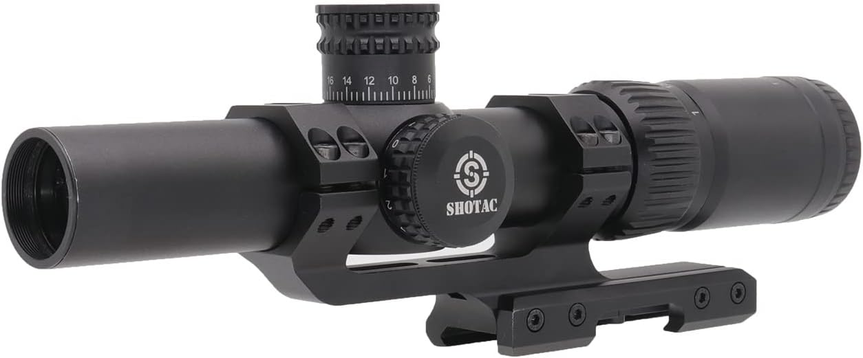 SHOTAC Rifle Scope 1-4X24, Hunting Riflescope with 30mm Tube,High Resolution Waterproof&Shock Proof Shotting Sight Scope