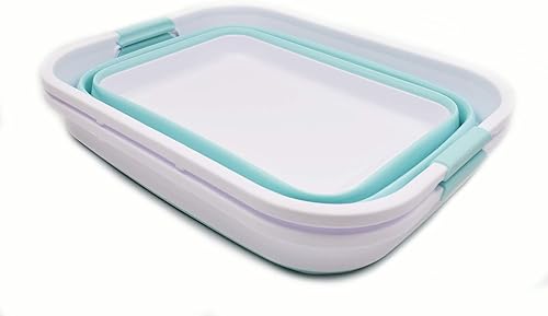 Miniatura 10 de SAMMART Cesta de lavandería de plástico plegable de 41 L (10.8 galones) - Contenedororganizador de almacenamiento plegable - Tina de lavado