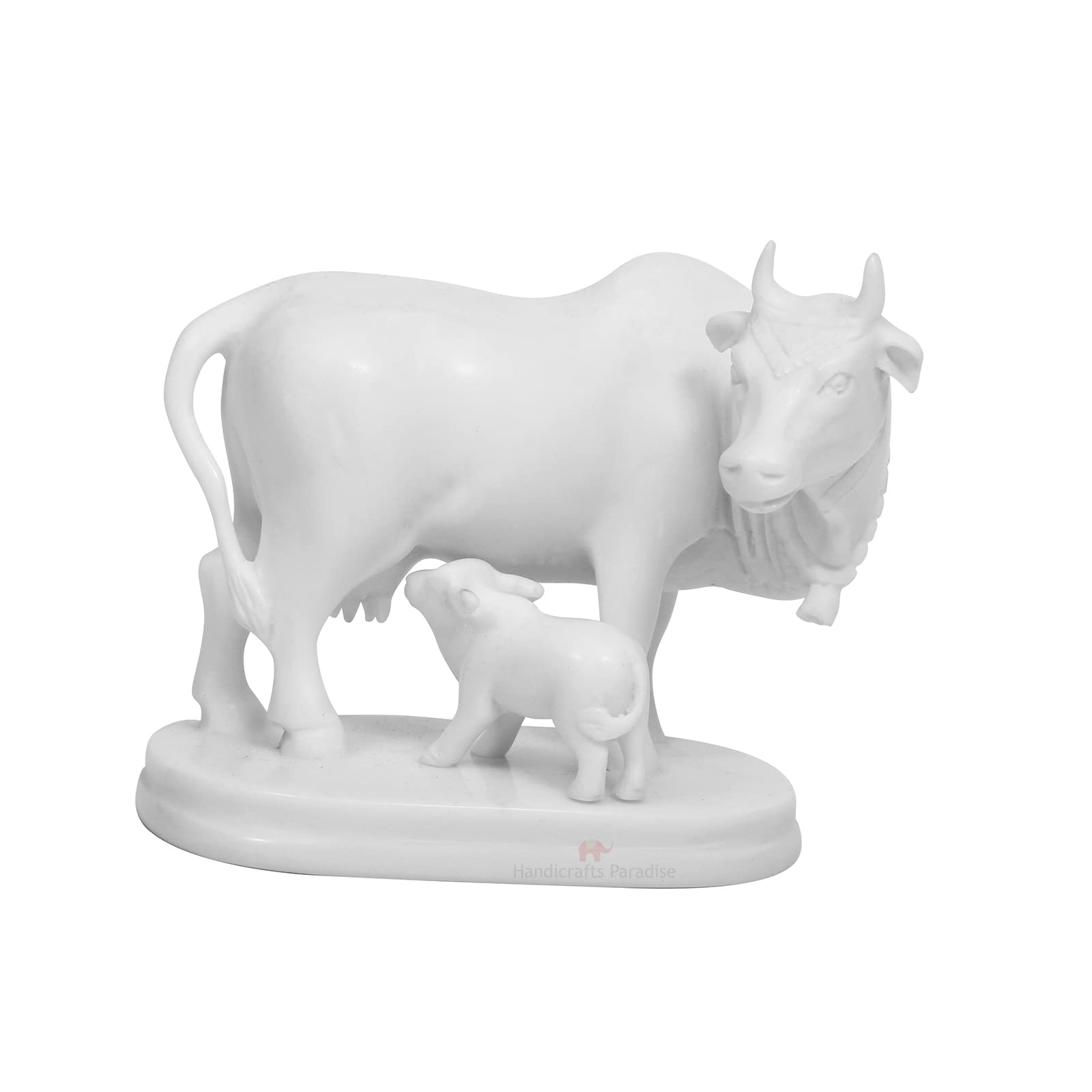 Handcrafted Marble Cow Statue - Auspicious Home Décor -2 Handcrafted Marble Cow Statue - Auspicious Home Décor -2