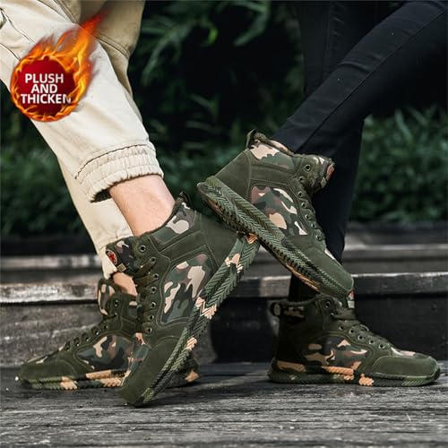Image of High-top Sports Canvas Camouflage Shoes Suitable for Outdoor Mountaineering and Hiking Training