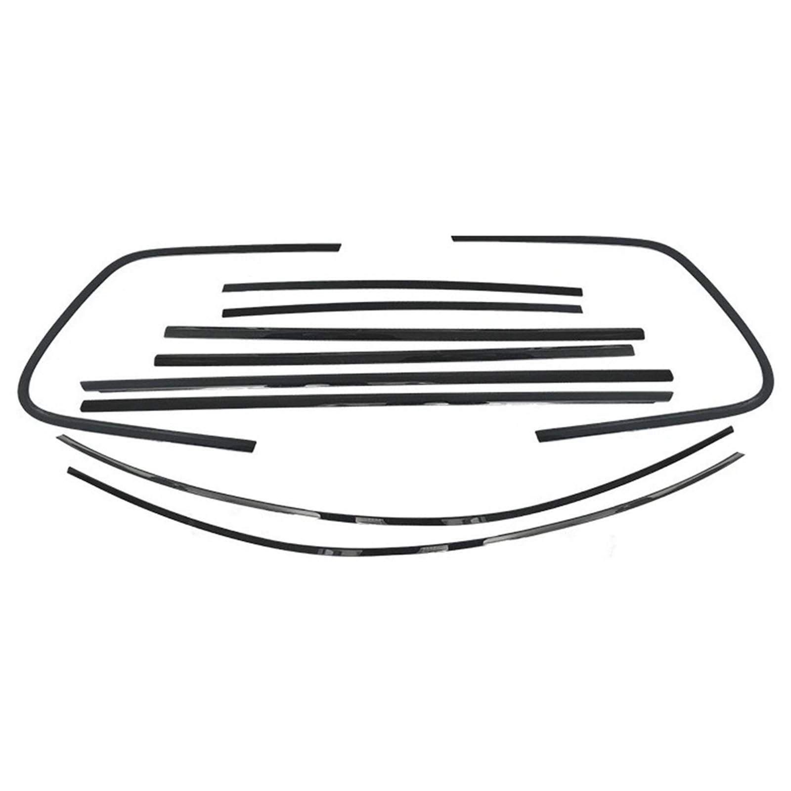 Kasdpmnb 11-18 Fit For Touareg 2011-2024 Black Car Door Moulding Deocrative Seal Weatherstrip 10Pcs Exterior Window Trim Strip
