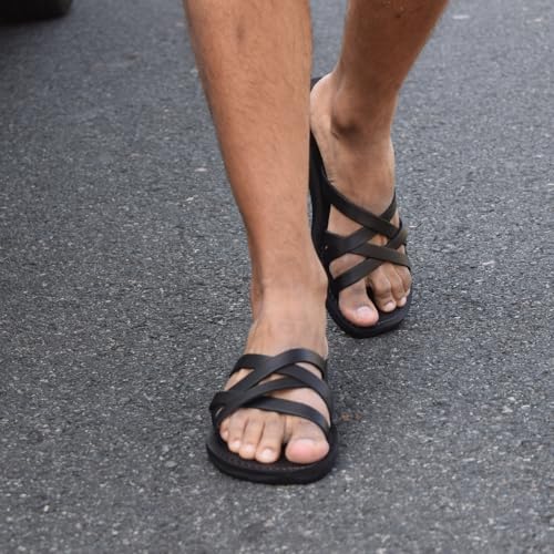 Gad - Leather Criss Cross Strap Sandal - Mens Sandals3