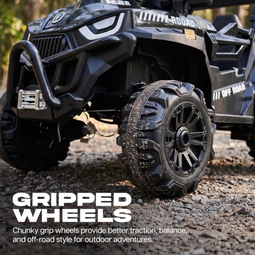Image of Baybee Roger Electric Jeep for Kids with Parental Control | Baby Battery Operated Ride On Toy Car with 4x4 Motor, RGB Lights, Music & Swing Mode | Rechargeable Battery Car for Kids 2-6 Years (Black)
