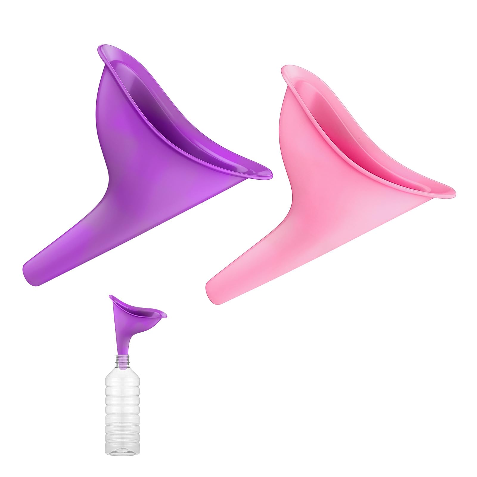 Pisse Debout Femme 2pcs, Urinoir pour Femme, Urinoir en Entonnoir Réutilisable, Portable et Pliable Facile à Transporter, pour Festival, Camping, Toilettes pour Camping, Randonnée, Vacances