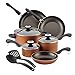 Paula Deen Signature Dishwasher Safe Nonstick Cookware Set / Pots and Pans Set - 11 Piece, Copper
