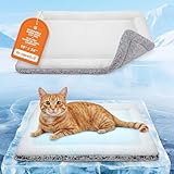 Dog Cooling Mat, Self Warming Cat Bed, Reversible Warm & Cooling Cat Bed, Winter Warm Cat Pad & Summer Cooling Cat Mat for Kittens & Small Dogs, Perfect for Crates, Beds & Sofas, Gray, 18' x 24'