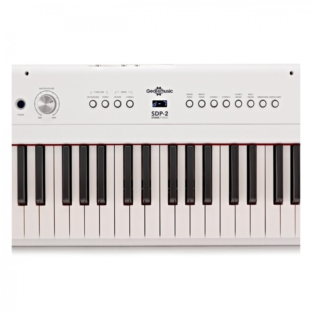 Gear4music Pianoforte Digitale 88 Tasti Pesati con Supporto e Sgabello Bianco