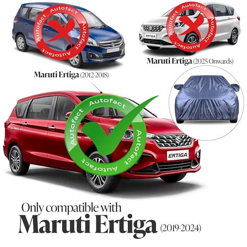 Image of Autofact Premium Car Cover for Ertiga 2019-2024 | All Weather Water-Resistant Full Body Car Cover | Light-Weight Triple-Stitched Outdoor Shield with UV Protection, Dustproof & Heat-Resistant