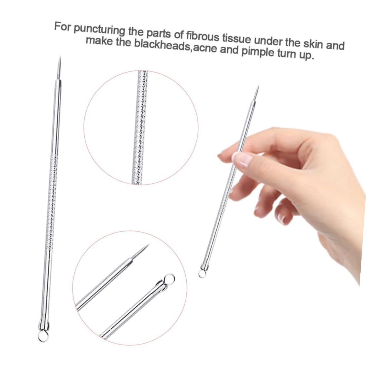 FOMIYES Gentle Pimple Popping Tool 5pcs Acne Kit Facial Cleansing Tool and Storage Case