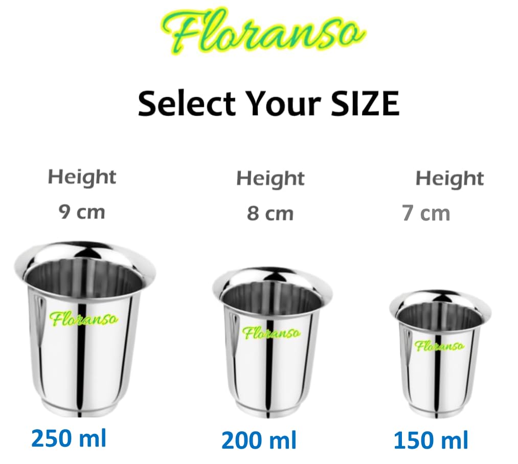 Mayuri Coffee Glasses - Set of 6 Stainless Steel -4