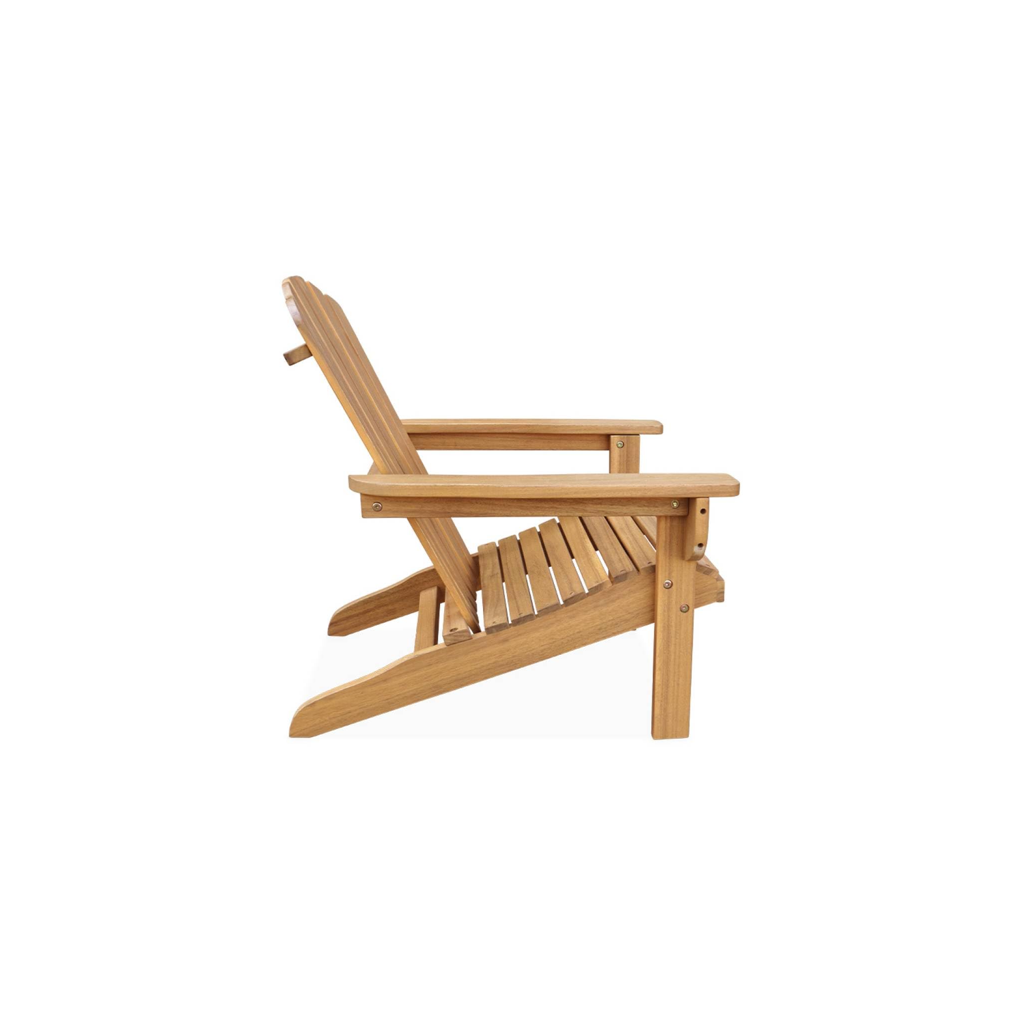 sweeek - Lot de 2 fauteuils en Bois d'acacia Adirondack pour Enfant. Salon de Jardin Enfant Couleur Teck Clair