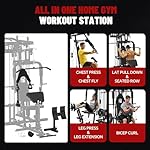 All in One Home Gym System Workout Station, Multi-Function Smithe Machine Power Cage with Cable Crossover System, Tripe-Sided Independent Load Posts, Functional Trainer for Full Body Training - Image 4