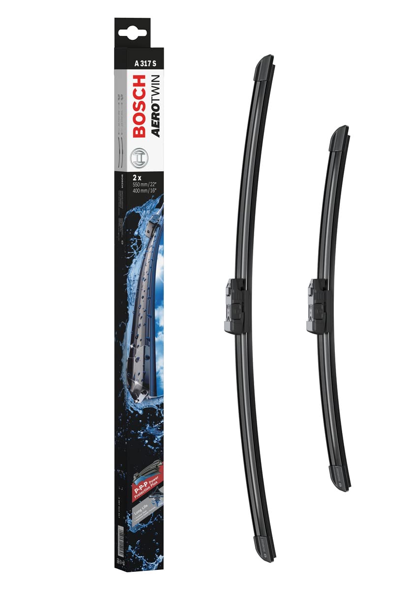Bosch Wiper Blade Aerotwin A317S, Length: 550mm/400mm − Set of Front Wiper Blades - Only for Left-Hand Drive (EU)
