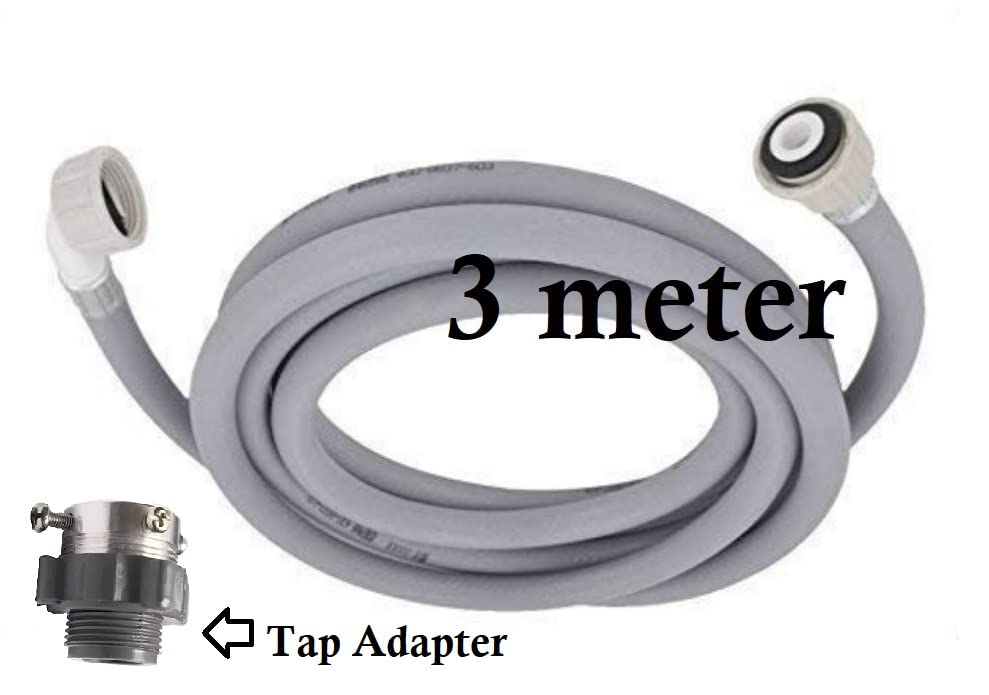 Image of Sanavya Inlet Hose Pipe Compatible for ALL Brand Front Loading Washing Machines 3 Meter Pipe with Adapter