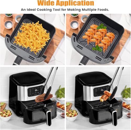Image of Air Fryer Oven Tray Replacement for Cuisinart AIR-200 6QT Air Fryer oven, Stainless Steel Pan Air Fryer Tray Replacement Air Fryer oven Accessories