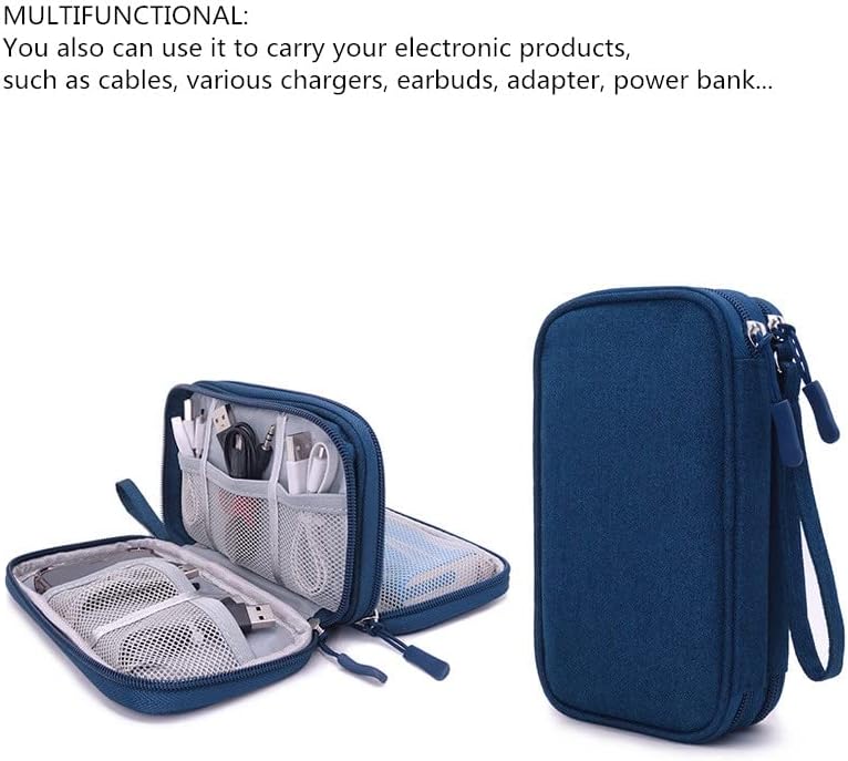 Miniatura 3 de Bolsa organizadora de suministros para diabéticos de doble capa con correa de mano para bolígrafo de insulina, correas de prueba, lancetas,