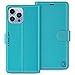 CORCUS iPhone 14 Pro Case Wallet with Card Holders-Protective RFID Blocking Flip Cases with Stand Faux Leather Magnetic Folio Cover for Men Women Compatible with iPhone 14 Pro 6.1 inch-Teal Blue