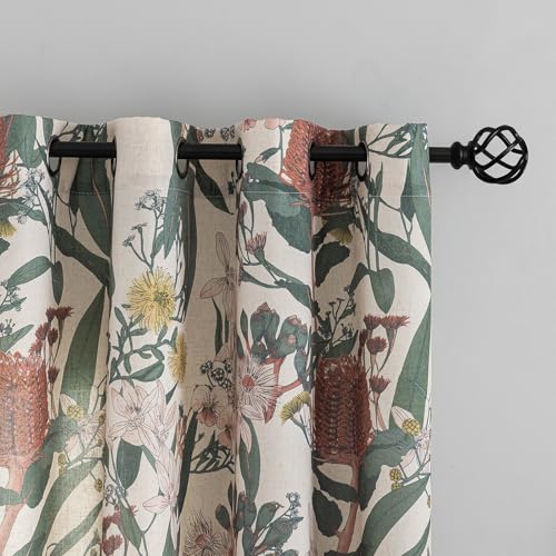 Image of ALIGOGO Patterned Curtains 90 Inches Long - Cottagecore Floral Boho Curtains for Living Room, Country Grommet Art Decor Protea Cabin Pretty Flowered Drapes for Sliding Door 2 Panels, 50 inch W x 90 inch L