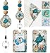 Turtle Retractable Beaded Badge Reel with PU Leather Bookmark Set for Readers, Teachers, Students - Stretchy Lanyard for ID Cards, Office, School, Waterproof Book Accessories Gift for Women Men