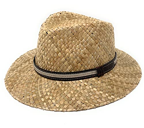 WEROR Sombrero de paja para hombre y mujer, sombrero de verano, sombrero para cosecha, sombrero Fedora 155780, naturaleza, 57 cm Cover